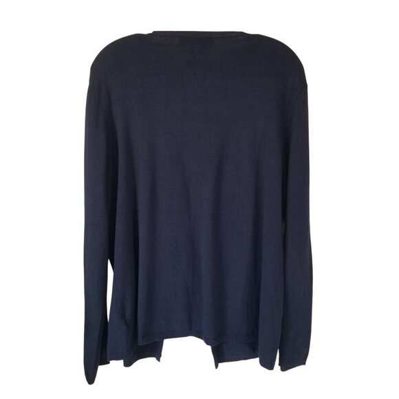Jones NY Beaded Cardigan Sweater in Deep Navy Blue - Picture 2 of 9